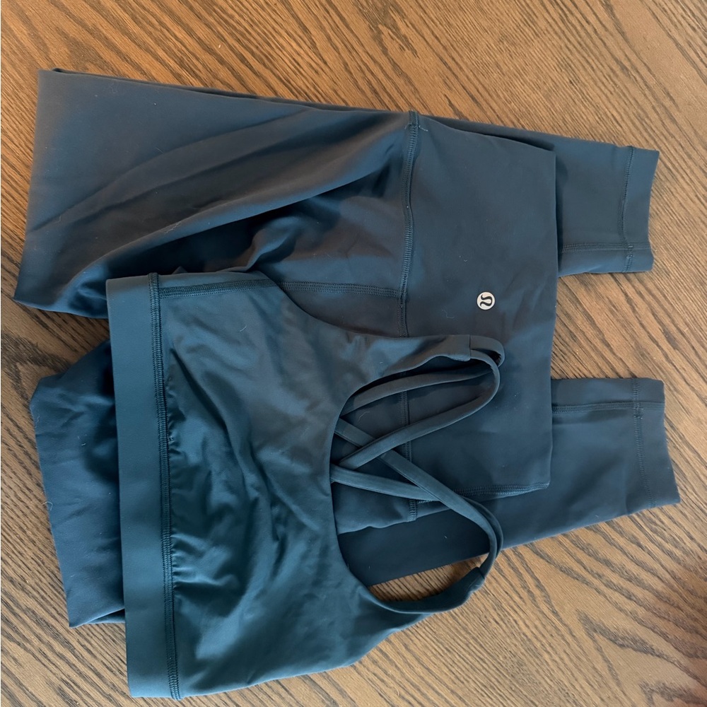lululemon athletica wunder train/energy bra set (size 4)